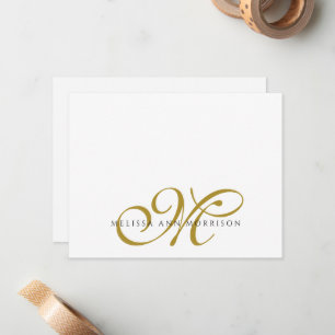 Elegant Script Name Gold Monogram  Card