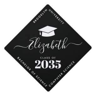 Elegant Script Name Grad Cap Class Year School