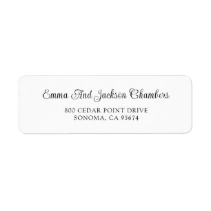 Elegant Script Name Newlywed Return Address Label