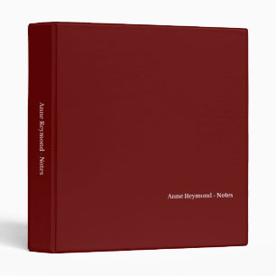 Elegant Script Name Pattern dark-red Binder