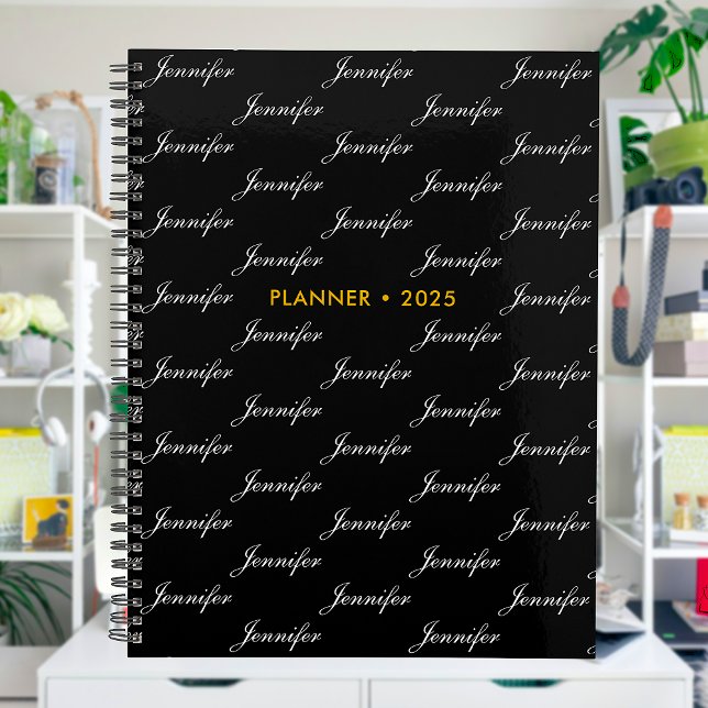 Elegant Script Name Pattern Personalized Planner (Creator Uploaded)
