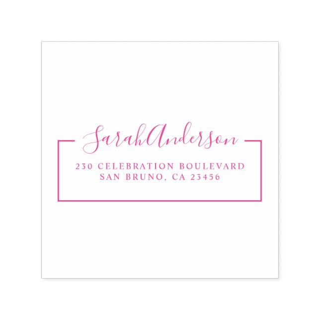 Elegant Script Name & Return Address | Custom Self-inking Stamp (Design)