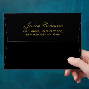 Elegant Script Name Return Address White 5x7 DIY  Envelope