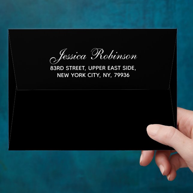 Elegant Script Name Return Address White 5x7 DIY  Envelope (Hand)