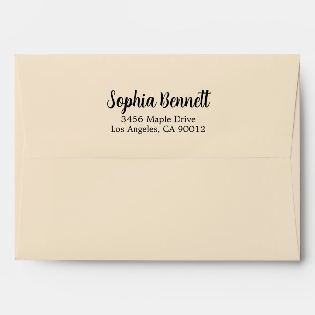 Elegant Script Name Return Address White 5x7 DIY  Envelope (Back (Top Flap))