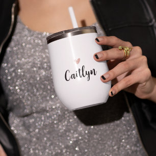  Elegant Script Name & Rose Gold Heart 