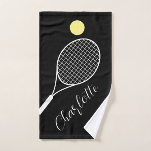 Elegant Script Name Tennis Sports Club Hand Towel