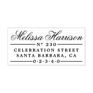 Elegant Script Name   Vintage Return Address Rubber Stamp