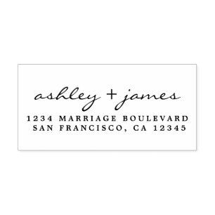 Elegant Script Names Modern Wedding Return Address Self-inking Stamp