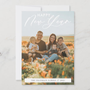 Elegant Script New Year's Photo Card