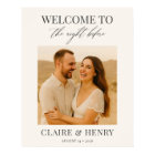 Elegant Script Night Before Photo Wedding Welcome 