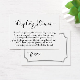Élégant Script No Wrap Fête des mariées Carte cade