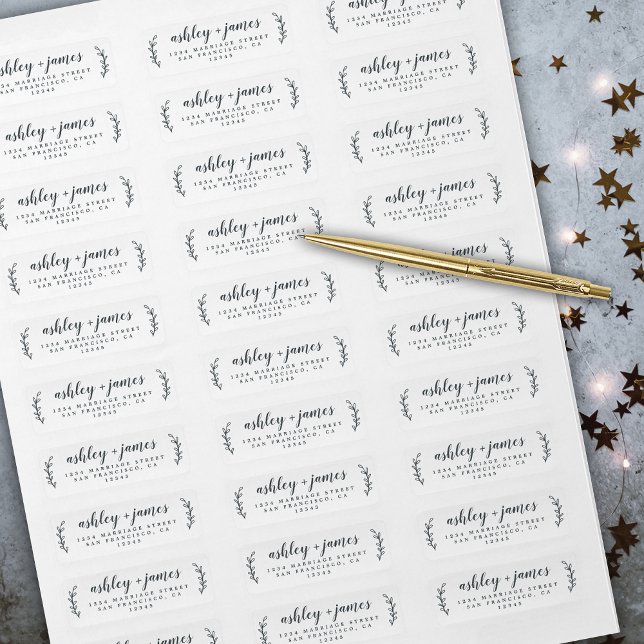 Élégant Script noir blanc Mariage Adresse de retou (Créateur téléchargé)