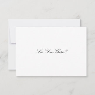 Élégant Script noir et blanc Mariage carte RSVP