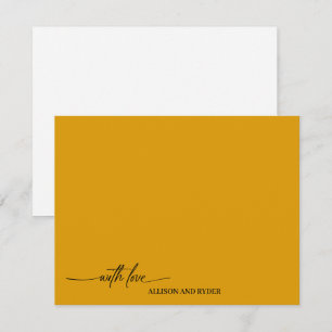 Elegant Script Orange Mango With Love Thank You Card