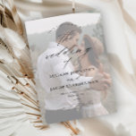 Elegant Script Overlay Photo Wedding Save The Date<br><div class="desc">A simple and chic photo wedding save the date card featuring elegant script calligraphy details and classic text overlay on a portrait vertical photo on the front. The back has a full bleed photo. Click the edit button to customize this design.</div>