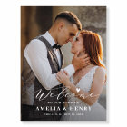Elegant Script Overlay Wedding Photo Welcome