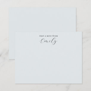 Elegant Script Pale Blue Personalized Flat Card