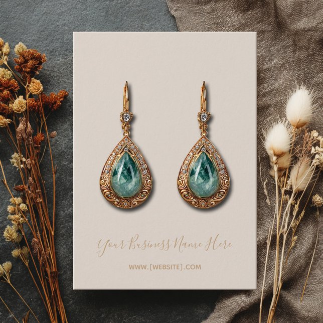 Élégant Script Pale Champagne Carte d'oreille (Créateur téléchargé)