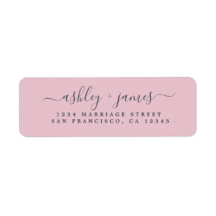 Élégant Script Parfait Mariage rose Adresse de ret