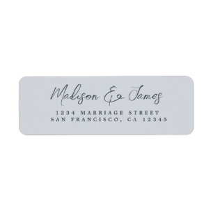 Élégant Script Pastel Blue Mariage Adresse de reto