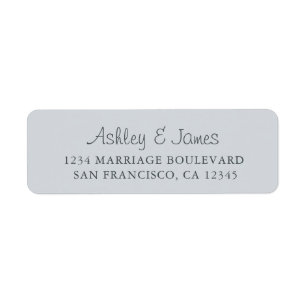 Élégant Script Pastel Blue Mariage Adresse de reto