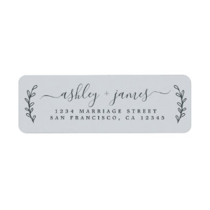 Elegant Script Pastel Blue Wedding Return Address
