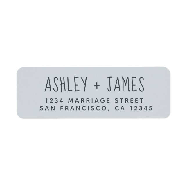 Elegant Script Pastel Blue Wedding Return Address (Front)