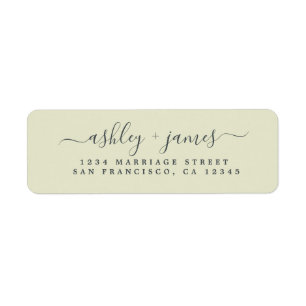 Élégant Script Pastel Green Mariage Adresse de r