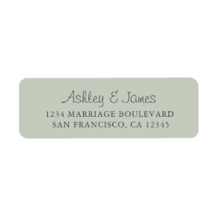 Elegant Script Pastel Green Wedding Return Address