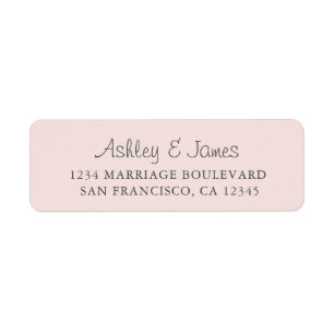 Élégant Script Pastel Mariage rose Adresse de reto
