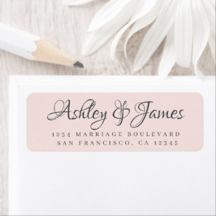 Élégant Script Pastel Mariage rose Adresse de reto