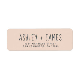 Élégant Script Pastel Mariage rose Adresse de reto