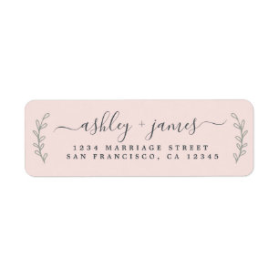 Élégant Script Pastel Mariage rose Adresse de reto