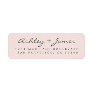 Élégant Script Pastel Mariage rose Adresse de reto