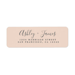 Elegant Script Pastel Pink Wedding Return Address