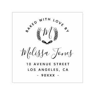 Elegant script personalized Bakery logo business Self-inking Stamp