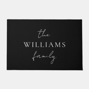 Elegant Script Personalized Calligraphy Family Doormat
