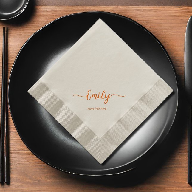  elegant script personalized napkin (Creator Uploaded)