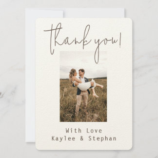 Elegant Script Personalized Photo Thank You Card