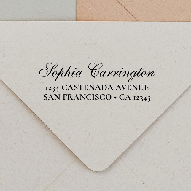 Elegant Script Personalized Return Address Self-inking Stamp (Creator Uploaded)