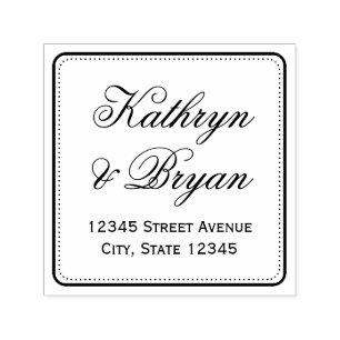 Elegant Script Personalized Rubber Stamp
