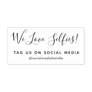 Elegant script personalized social media self-inking stamp