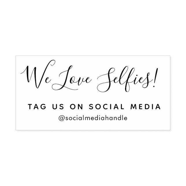 Elegant script personalized social media self-inking stamp (Design)