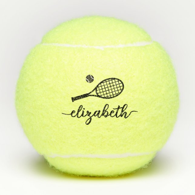 Elegant Script Personalized Tennis Balls (Front)