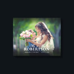 Elegant Script Personalized Wedding Canvas Print<br><div class="desc">Add your wedding photo to this canvas and personalize with your names and wedding date.</div>