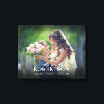 Elegant Script Personalized Wedding Canvas Print<br><div class="desc">Add your wedding photo to this canvas and personalize with your names and wedding date.</div>