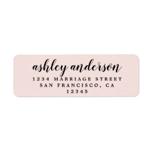 Élégant Script personnalisé Pastel Rose Adresse de