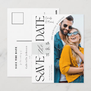 Elegant Script Photo Arch Wedding Save The Date Postcard