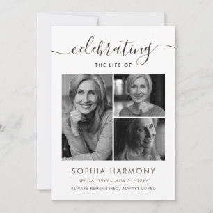 Elegant Script Photo Celebration of Life Program